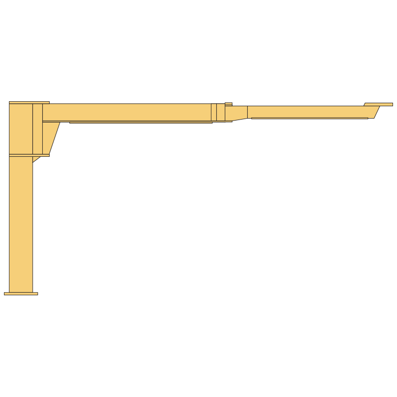 Column-mounted crane with articulated arm